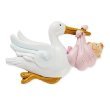 Hobbyfun Storch mit Babygirl 2D 6 cm