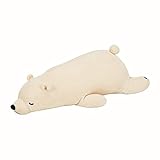 Nemu Nemu Animals 6209032 Plüschtier, Eisbär Shiro, Kuscheltier, extra weich und kuschelig, Stofftier, Designed in Japan, Kuschelkissen, Größe L, 51 cm