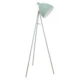 EGLO Dreibein Stehlampe Dundee, Vintage Stehleuchte, Tripod Standleuchte aus Stahl in mintgrün, Fassung: E27, inkl. Zugschalter