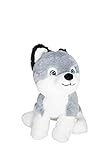 HEITMANN DECO - PET Plüschtier Hund Husky - grau/weiß - 20cm - Nachhaltig - aus 100% Recyclingmaterial