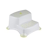 Bebeconfort Doppeltritthocker, zweistufiger Tritthocker, Leicht zu Reinigen, ab 18 Monaten, Weiß/Limette, White/Lime