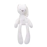 Uposao Klein Kaninchen Plüschtier, 45 cm Kaninchen Hasenpuppe mit Schlappohren Stofftier Kuscheltier Hasepuppe Stofftierpuppe Plüsch Tierspielzeug Geschenke für Kinder Baby Mädchen Freundin,Weiß