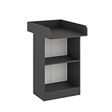 KOMTO Wickelkommode Anthrazit - Wickeltisch Schmal, Baby Kommode mit Wickelaufsatz abnehmbar, Baby Changing Table | Lulliblox M1