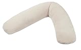 Theraline Stillkissen & Schwangerschaftskissen Dodo Pillow Premium - 180cm inkl. Bezug aus Musselin (100% Baumwolle) - Leise und feine Perlen, schadstoffgeprüft, maschinenwaschbar - Sandbeige