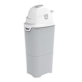 DIAPER CHAMP ONE MAXI Windeleimer - geruchsdicht - OHNE Nachfüllkassetten - funktioniert mit normalen herkömmlichen Tüten/Müllbeutel - für ca. 60 Windeln - silber/weiß