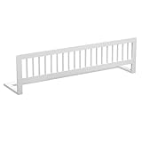 CADANI BAR Bettgitter Rausfallschutz klappbar aus Holz – faltbares Bettschutzgitter & Fallschutz für Babys und Kleinkinder 140 x 40 cm Absturzsicherung für Kinderbett, Elternbett & Familienbett - Weiß
