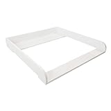 Puckdaddy Wickelaufsatz Fridolin – 78x70x10 cm, Wickelauflage aus MDF-Holz in Weiß, hochwertiger Wickeltischaufsatz passend für IKEA Brimnes Kommoden, inkl. Montagematerial zur Wandbefestigung