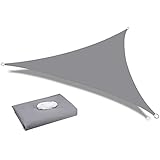 HEYOMART Sonnensegel Dreieck 2 x 2 x 2m Wasserdicht Sonnenschutz inkl Befestigungsseile PES Polyester mit UV Schutz für Garten Terrasse Camping, Hellgrau