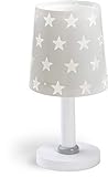 Dalber Kinder Tischlampe Nachttischlampe Sterne Stars Grau, 15 x 15 x 30 cm