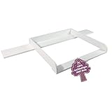 Puckdaddy Wickelaufsatz Levi | 160x80x10 cm | MDF-Holz in Weiß | hochwertiger Wickeltischaufsatz | kompatibel mit Hemnes Kommoden | inkl. Montagematerial zur Wandbefestigung | Holzstärke: 2 cm