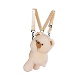 Harilla Plüschbär-Rucksack, schöne, stilvolle Stofftiertasche für Kinder, Beige