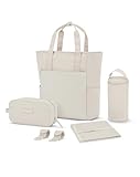 Kapten & Son Rucksack Lindby Diaper Set Sandstone 12 L | 2in1 Wickelrucksack & Wickeltasche mit Kinderwagen- und Kofferbefestigung | inklusive Kulturtasche, Wickelunterlage & isolierter Flaschenhalter