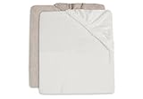 Jollein Wickelauflagenbezug - Ivory/Nougat - 2er Pack - 50x70cm - Baumwollfrottee - Bezug Wickelauflage - 1x Elfenbeinfarben, 1x Beige