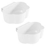 Woobroo 2 Stück Weiße Hängende Organizer – Küchenabfalleimer & Wickeltisch Organizer mit Karabiner, 23x18x9 cm PP-Kunststoff Abfallbehälter für Schranktüren, Küche, Bad, Ankleidebereich
