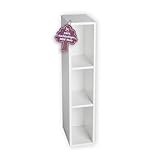 Puckdaddy Lasse | Stauraumregal kompatibel mit Hemnes Kommoden | 19x30x93cm | Holzstärke: 2cm | Regal in Weiß | Kommodenregal für Wickelkommoden | Wickeltisch-Regal zur Kinderzimmer-Aufbewahrung
