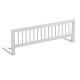 CADANI Kinder Bettgitter Baby Bettschutzgitter klappbarer Rausfallschutz aus Massivholz für Elternbett und Kinderbett weiß 115x40 cm