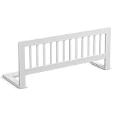 CADANI Kinder Bettgitter Baby Bettschutzgitter klappbarer Rausfallschutz aus Massivholz für Elternbett und Kinderbett weiß 90x40 cm