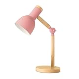 himmel Tischlampe,Einstellbare Holz Tischlampe,Kinder Schreibtischlampe für Schlafzimmer,Wohnzimmer,E27 Sockel Lesen neben Lampe (Rosa)