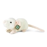RAPPA Plüsch Maus weiß 22 cm, Kuscheltier, Plüschtier, Stofftier, UMWELTFREUNDLICH