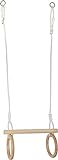 small foot Trapez mit Turnringen aus Holz, zur Befestigung an Schaukel-oder Klettergerüst, für Kinder ab 3 Jahren, 11909, Braun