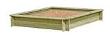Massiver Sandkasten Werner 180 x 180 cm Sandkiste Buddelkiste Sandbox Spielkasten Bohlen 30 mm inkl. Abdeckplane & Unkrautvlies