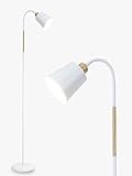 Anten Stehlampe Weiß Wohnzimmer VILI | 360° Schwenkbare Stehleuchte E27 Fassung max. 60W | moderne Metall Sofa lampe mit Höhe 159cm | Standleuchte für Schlafzimmer, Arbeitszimmer ohne Leuchtmittel