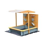 Home Deluxe Sandkasten mit Überdachung Sandy - Holz/Grau I Sandkasten mit Überdachung, Holzsandkasten überdacht, Kinder Sandkasten mit Dach, wetterfester Sandkasten, Sandkiste mit Sonnenschutz,