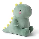 shownicer Plüschtier Dinosaurier Kuscheltier Stofftier Kawaii Dino Plüsch Kissen Spielzeug Plüschsaurier Wurfkissen Schmusetier Geschenk für Kinder Mädchen 12+ Jahre (Grün, 25cm)