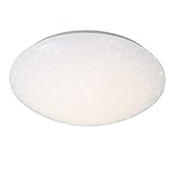 BRILONER - LED Deckenlampe mit Sternenhimmel, neutralweiße Lichtfarbe, 12 Watt, 1300 Lumen, Lampe, LED Deckenleuchte, Wohnzimmerlampe, Schlafzimmerlampe, Kinderzimmerlampe, 28x6,5 cm, Weiß
