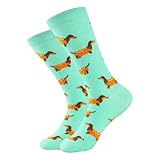 ARROMI Dackel Socken, Socken Dackel, Dackel Geschenke, Socken Unisex Damen Herren, Casual Mode Atmungsaktive Socken, Baumwolle Socken Atmungsaktiv Witzig Bunt Geschenk Socken