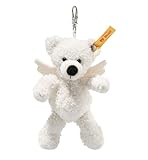 Steiff Anhänger Teddybär Lotte 12cm weiß Schutzengel, Schlüsselanhänger, kuscheliger Teddy aus Plüsch, Engelsflügel aus Filz, ideale Geschenkidee, waschmaschinenfest