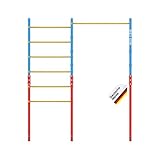 Müller & Blum Outdoor Turnreck mit Sprossenwand, höhenverstellbare Reckstange, Klettergerüst für Kinder & Jugendliche, Turngerät für den Garten aus Stabiler Stahlkonstruktion, bis 120 kg belastbar
