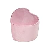roba Kinderhocker Lil Sofa in Herzform - Bequemer Hocker in rosa Samtstoff - Polstermöbel Pouf für Kinderzimmer - Sitzhöhe 24 cm