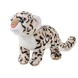 CIYODO Simuliertes Schneeleopardenspielzeug Mädchenspielzeugtiere Kuscheltier Das Tier Kleine Schneeleopardenpuppe Schneeleopardenpuppe Ornament Tierplüschtier Plüschschneeleopard Weiße