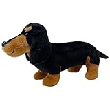 HTGWCG Dackel Stehend Schwarz, Plüschtier, Kuscheltier ca, Plüsch Puppe Hund Plüschtier Spielzeug für Kinder Jungen Mädchen, für Angst und Entspannung (30 cm)