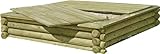Gartenpirat Sandkasten 180x180 cm aus Rund-Holz Ø 10cm kesseldruckimprägniert mit Deckel TÜV geprüft
