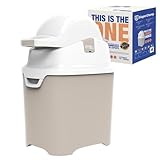 DIAPER CHAMP ONE Windeleimer - geruchsdicht - OHNE Nachfüllkassetten - funktioniert mit normalen herkömmlichen Tüten, Müllbeutel - für ca. 30 Windeln - beige, weiß