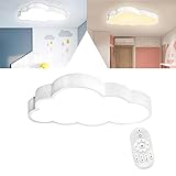 YRHome 48W Dimmbar Wolke LED Deckenleuchte Deckenlampe Wolke Effektlampe Acryl IP44 mit Fernbedienung Kinderzimmer Kinderlampe Ultra-dünne Schlafzimmer Kinderzimmerlampe