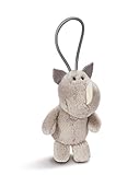 Nici 43617 Anhänger Nashorn mit elastischer Schlaufe, 8 cm, grau