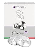 COVERbasics Silberhütchen Stillen (SilverCups) Stillhütchen aus Silber zum Schutz empfindlicher Brustwarzen, Medizinprodukt dermatologisch getestet (XL)
