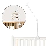 Mobile Halterung Weiß, AolKee Mobile Halterung Holz, Mobile Baby, Abnehmbarer Verstellbarer Kinderbett Mobile Arm zum Aufhängen Krippe Mobiles/Windspiele Spielzeug, babybett zubehör