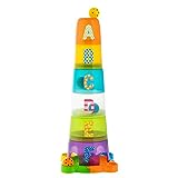 Chicco Stapelbarer Spielturm mit Bällen, 6 stapelbare Becher und 4 Bälle, Basis mit Puzzle, Überraschungseffekt, 6-36 Monate