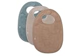 Jollein Lätzchen Baby - Frottee, Sea Green/Nougat/Biscuit - 3er Pack - 100% Baumwolle - Mit Klettverschluss - Babylatz - Sabberlätzchen Baby
