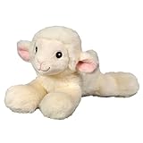 Bauer Spielwaren I Like My Planet - Lamm: Kuscheltier aus softem Plüsch, hergestellt aus recycelten PET-Flaschen, 100% recycelt, liegend, 23 cm, weiß (12804)