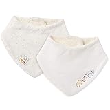 Fehn 056280 2er-Set Halstücher fehnNATUR – Baby-Dreieckstücher mit Bio-Baumwolle (kbA), angenehmer mit Klettverschluss – für Babys von 0-12 Monaten
