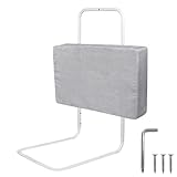Froadp 50cm Rausfallschutz Beistellbett Leinen Kindersoftpack Bettgitter Tragbare Bettschutzgitter Höhenverstellbar Kinderbettgitter Baby Schutzgeländer Bettkantenschutz für Kinderbett (Leinengrau)