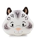 NICI Kuscheltier Kissen Schneeleopard Eleni Snowbell 35x30cm - weiß - Flauschiges Kuschelkissen für Kinder und Erwachsene, Plüschkissen ideal für Zuhause, Kindergarten oder unterwegs - 62443