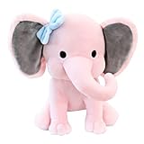 NatureMan Elefant Stofftiere – Kawaii Plüschtiere für Baby, Jungen, Mädchen, Plüschtiere, Geschenke, ideal für Kinderzimmer, Raumdekoration, 25 cm (Rosa)