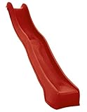 Gartenpirat Anbaurutsche Podesthöhe 1,50 m – Wellenrutsche 3m – Rot – Für Spielturm, Schaukel, Stelzenhaus