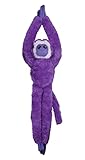 Deluxebase EcoBuddiez Baumumarmer - Lila Totenkopfaffen 55cm langes Hängendes Kuscheltier aus recycelten Plastikflaschen. Umweltfreundliches Plüschtier für Kinder.